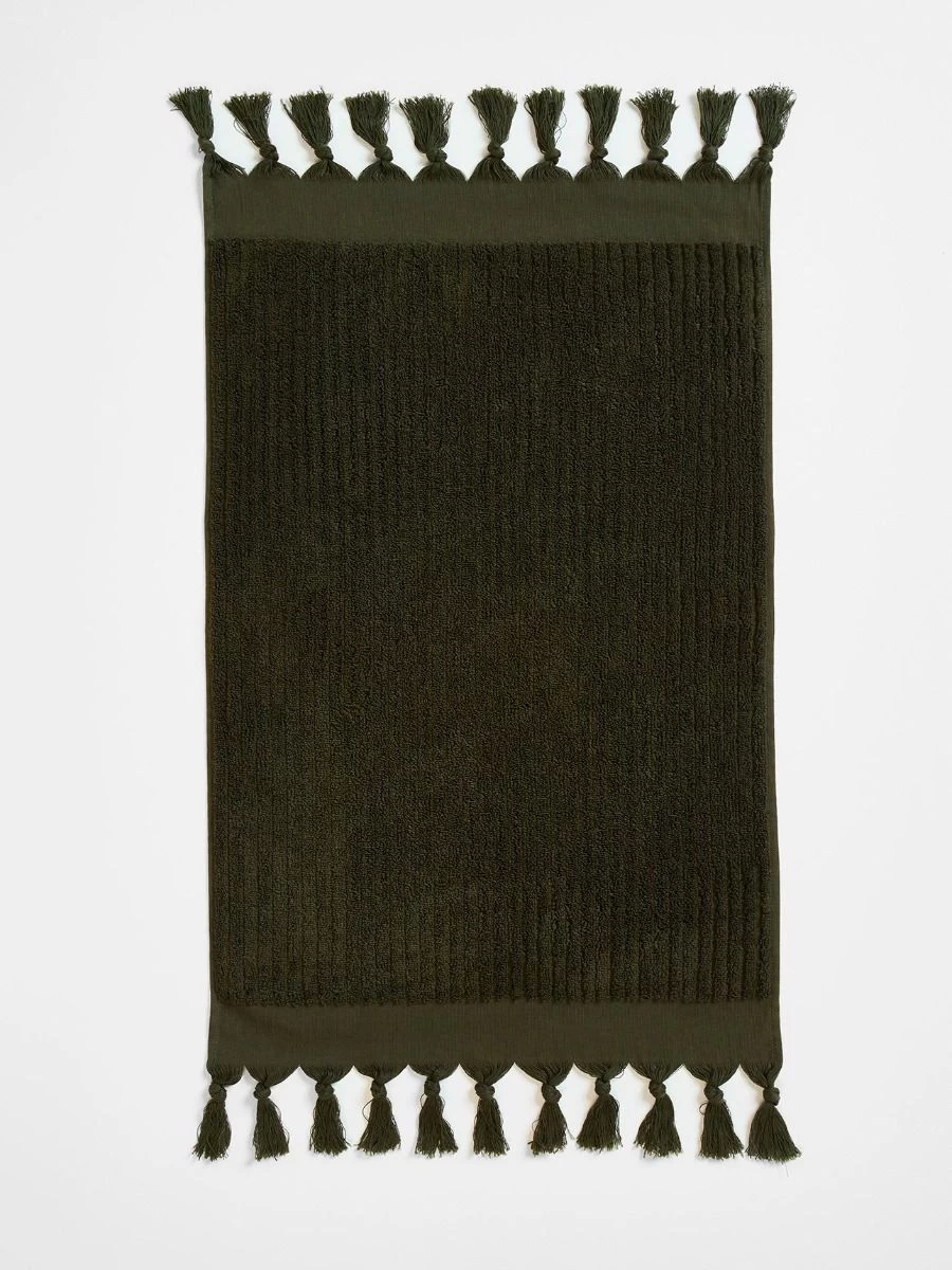 Paros Rib Hand Towel - Olive Night 4 Paros Rib Hand Towel - Olive Night - Image 2