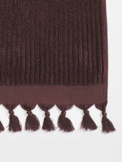 Paros Rib Bath Sheet - Syrah -Homewares Shop paros rib hand towel syrah 2 detail 1