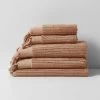 Paros Rib Bath Towel Set - Clay -Homewares Shop paros rib towel stack clay
