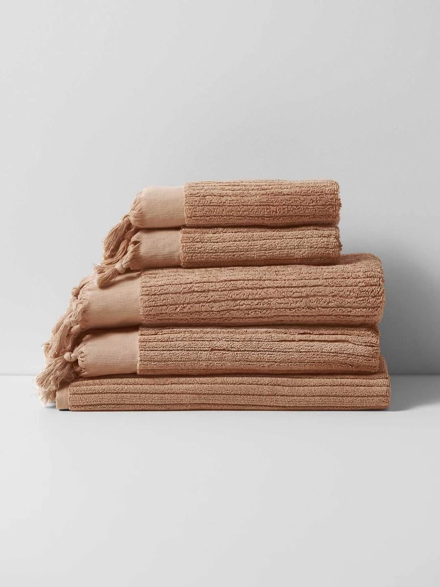 Paros Rib Bath Towel Set - Clay 3 Paros Rib Bath Towel Set - Clay