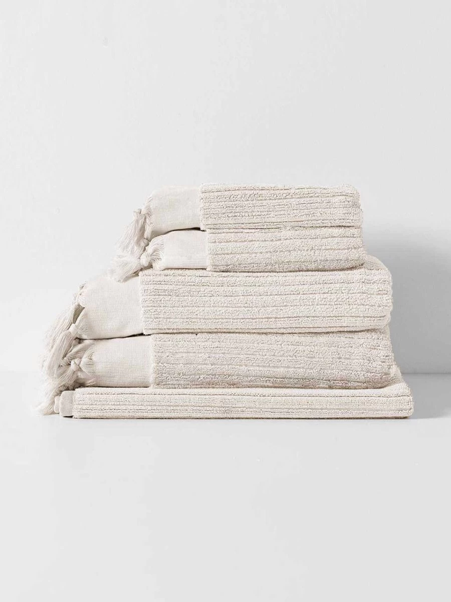 Paros Rib Bath Towel Set - Sand 3 Paros Rib Bath Towel Set - Sand