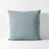 Chambray Quilted European Pillowcase - Bluestone 1 Chambray Quilted European Pillowcase - Bluestone -Homewares Shop quilted chambray euro bluestone 1