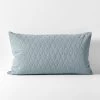 Chambray Quilted Standard Pillowcase - Bluestone