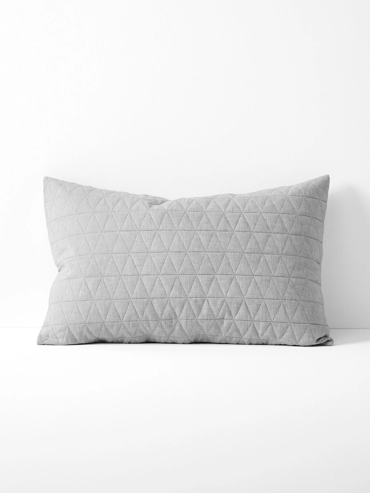 Chambray Quilted Standard Pillowcase - Dove 3 Chambray Quilted Standard Pillowcase - Dove