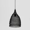 Cone Pendant - Black -Homewares Shop rubystar cone crochet lamp black 1