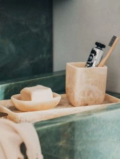 Flow Bathroom Tray - Peach Blush -Homewares Shop saarde flow resin tray peach blush 3