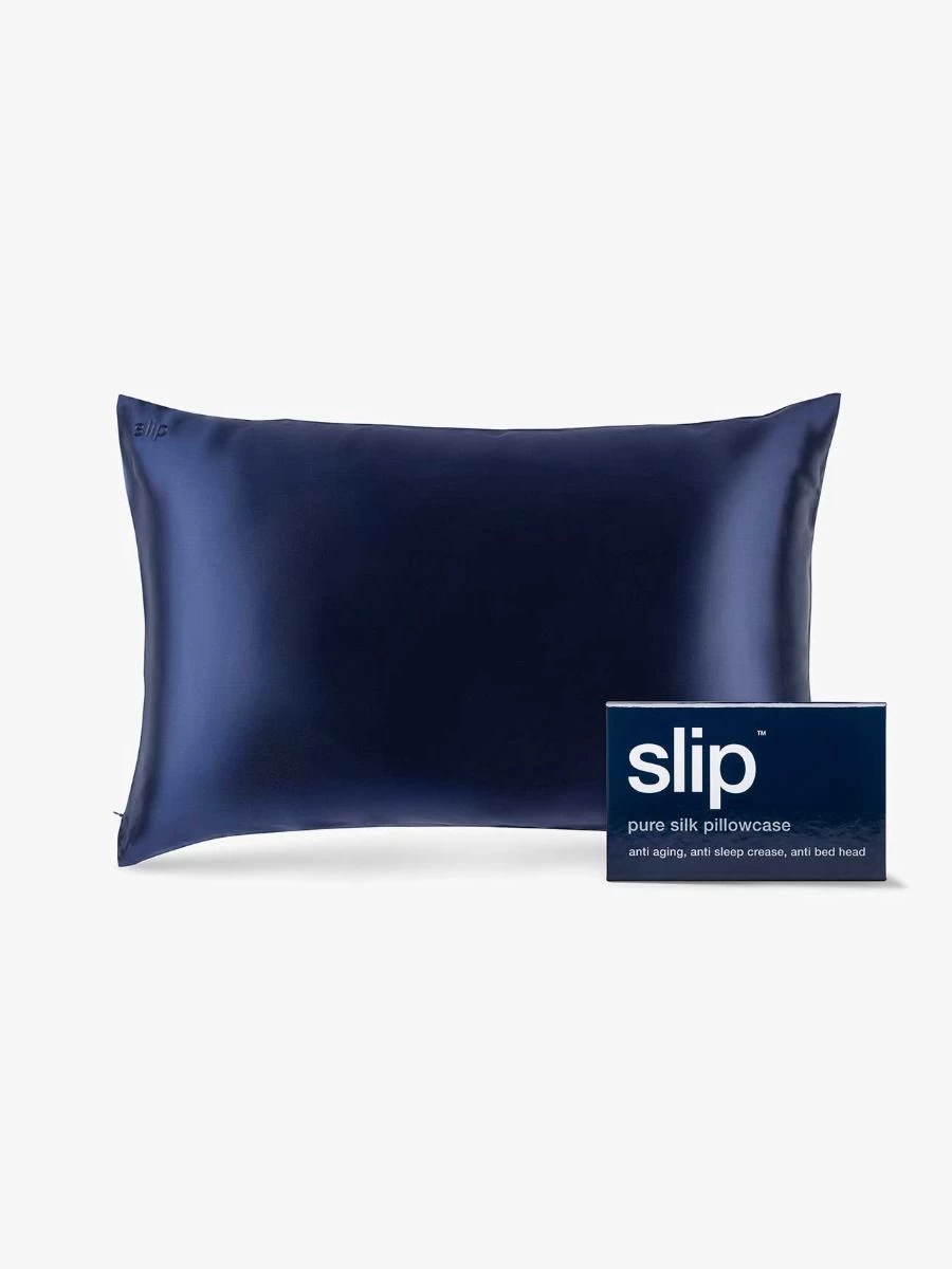 Slip Silk Pillowcase - Navy 4 Slip Silk Pillowcase - Navy - Image 2