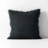 Vintage Linen Fringe Cushion - Slate -Homewares Shop vintage linen cushion slate