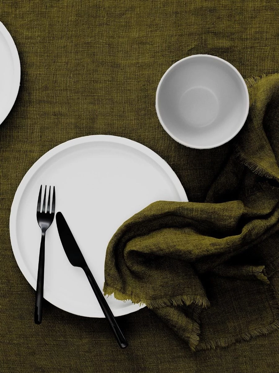 Vintage Linen Tablecloth - Khaki 5 Vintage Linen Tablecloth - Khaki - Image 3