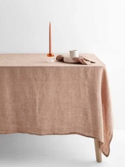 Vintage Linen Tablecloth - Clay