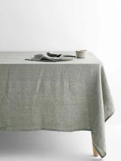 Vintage Linen Tablecloth - Mink