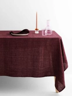 Vintage Linen Tablecloth - Syrah