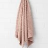 Waffle Bath Towel - Pink Clay -Homewares Shop waffle bath towel clay