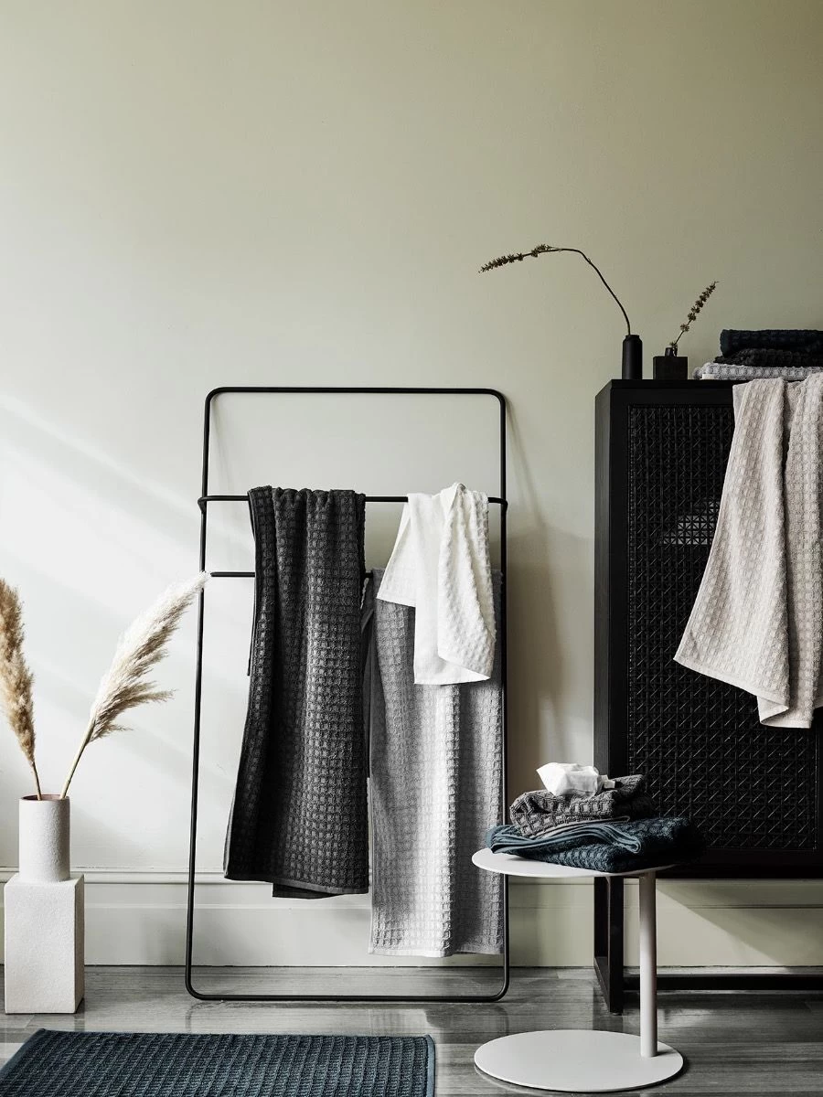 Waffle Hand Towel - Charcoal 5 Waffle Hand Towel - Charcoal - Image 3