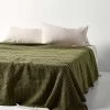 Waffle Bed Cover - Caper -Homewares Shop waffle bed cover caper