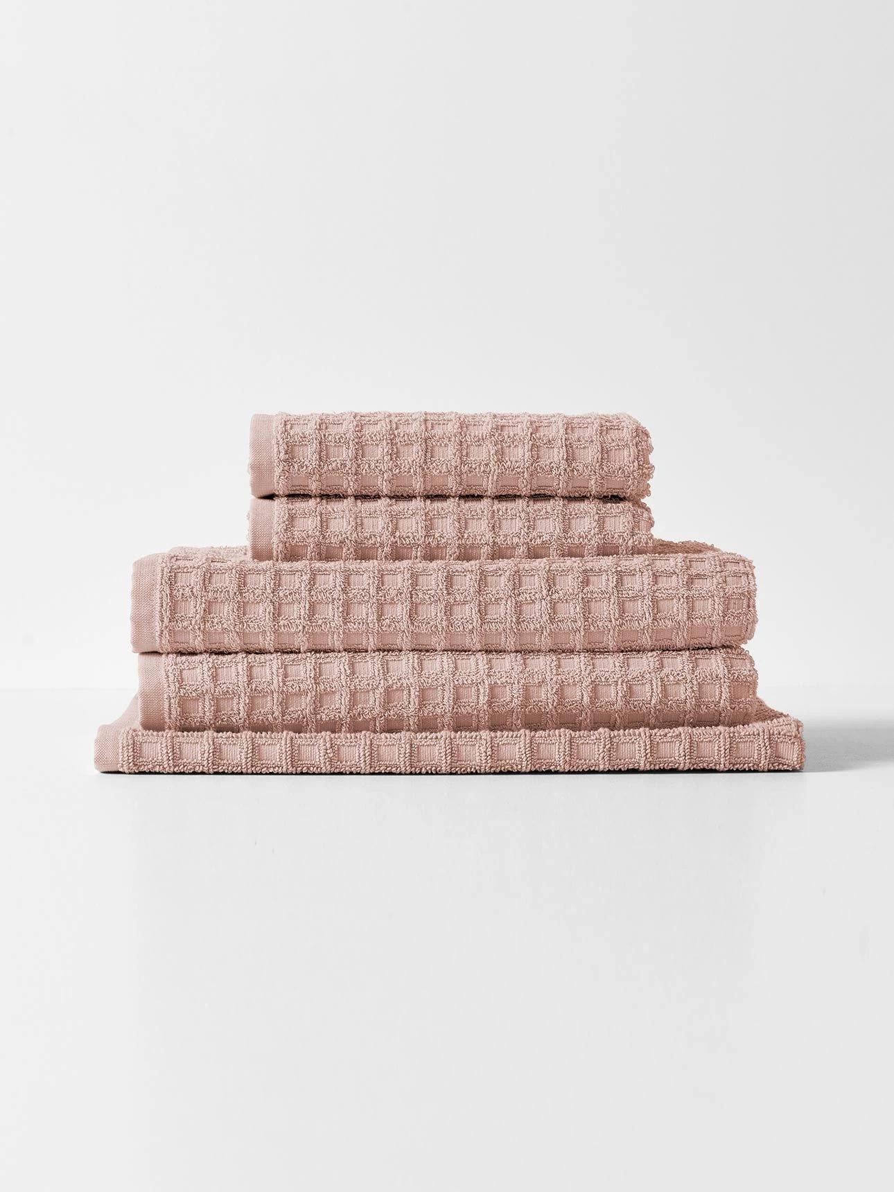 Waffle Bath Towel Set - Pink Clay 3 Waffle Bath Towel Set - Pink Clay