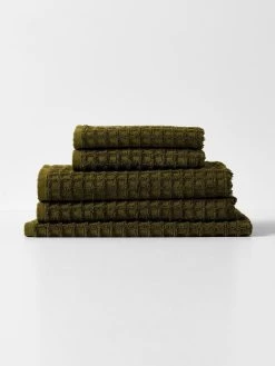 Waffle Bath Towel - Khaki 7 Waffle Bath Towel - Khaki -Homewares Shop waffle towel stack khaki 1