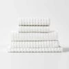 Waffle Bath Towel Set - White 1 Waffle Bath Towel Set - White -Homewares Shop waffle towel stack white 1