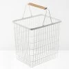 Yamazaki Tosca Steel Basket - Large -Homewares Shop yamazaki laundry basket large white 1